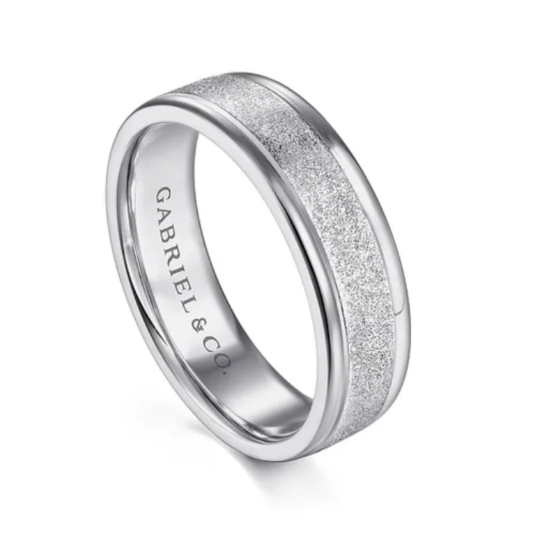 14K Gold 6mm – Sandblasted Finish Men’s Wedding Band Gabriel 19