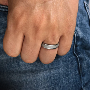 14K Gold 6mm – Sandblasted Finish Men’s Wedding Band Gabriel 52