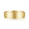 14K Gold 6mm – Vertical Satin Finish Beveled Edge Men’s Wedding Band Gabriel 44