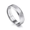 14K Gold 6mm – Vertical Satin Finish Beveled Edge Men’s Wedding Band Gabriel 41