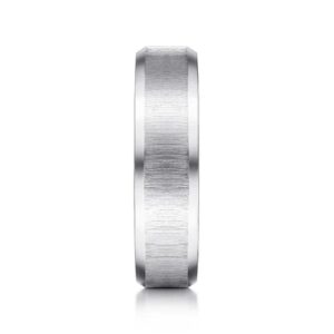 14K Gold 6mm – Vertical Satin Finish Beveled Edge Men’s Wedding Band Gabriel 16