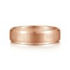 14K Gold 6mm – Vertical Satin Finish Beveled Edge Men’s Wedding Band Gabriel 48