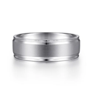 14K Two-Tone Gold 7mm – Satin Finish Men’s Wedding Band Gabriel 22