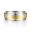 14K Two-Tone Gold 7mm – Satin Finish Men’s Wedding Band Gabriel 40