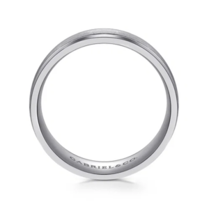 14K Two-Tone Gold 7mm – Satin Finish Men’s Wedding Band Gabriel 24