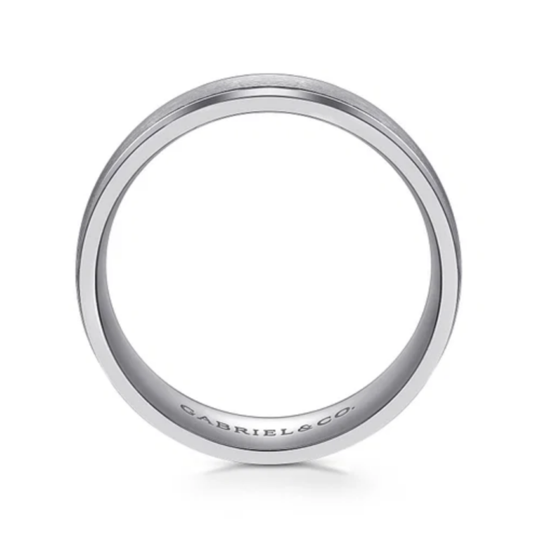 14K Two-Tone Gold 7mm – Satin Finish Men’s Wedding Band Gabriel 24