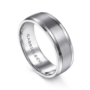 14K Two-Tone Gold 7mm – Satin Finish Men’s Wedding Band Gabriel 23