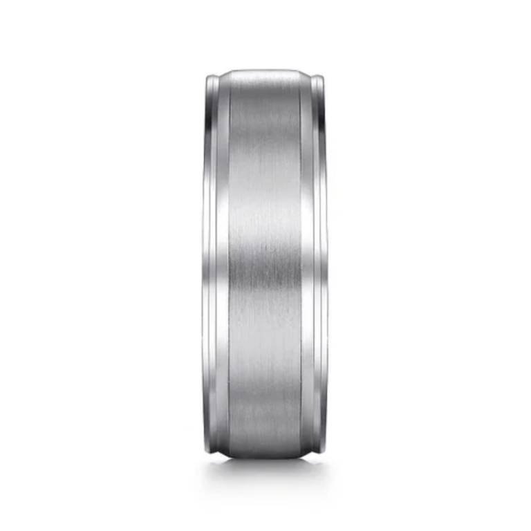 14K Two-Tone Gold 7mm – Satin Finish Men’s Wedding Band Gabriel 25