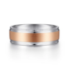 14K Two-Tone Gold 7mm – Satin Finish Men’s Wedding Band Gabriel 44