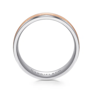 14K Two-Tone Gold 7mm – Satin Finish Men’s Wedding Band Gabriel 20