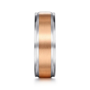 14K Two-Tone Gold 7mm – Satin Finish Men’s Wedding Band Gabriel 21