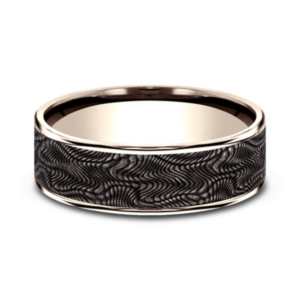 14K Gold and Tantalum 7.5mm – Snakeskin Men’s Wedding Band Ammara Stone 37