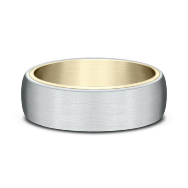 14K Two-Tone Gold 6.5mm - Sleeved Men's Wedding Band