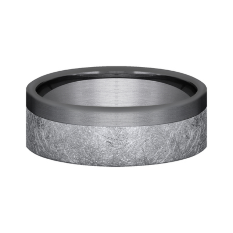 Tantalum 7mm – Swirl Off-Center Men’s Wedding Band Ammara Stone 4