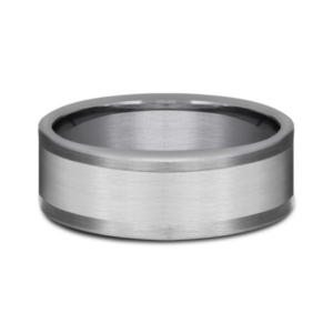 14K Gold and Tantalum 8mm – Satin Men’s Wedding Band Ammara Stone 16