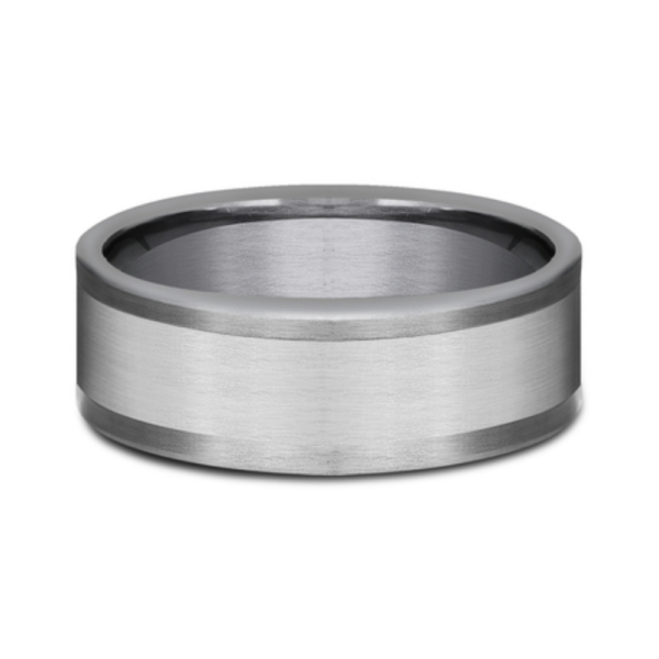 14K Gold and Tantalum 8mm - Satin Men's Wedding Band - Image 7