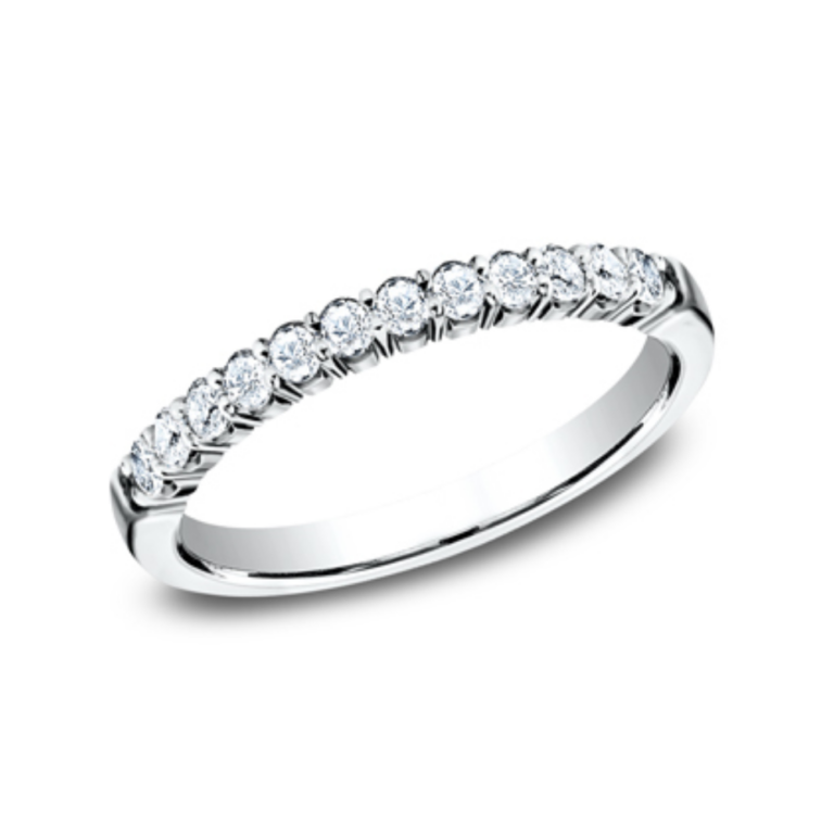 14K Gold Crescent Round Brilliant Diamond Wedding Band Classic 11