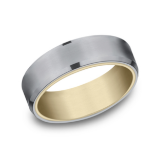 14K Gold and Tantalum 6.5mm - Sleeved Men's Wedding Band