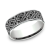 14K Gold and Black Titanium 7.5mm – Aztec Men’s Wedding Band Benchmark 29