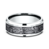 14K Gold and Tantalum 8mm – Vintage Script Men’s Wedding Band Benchmark 46