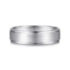 14K Gold 6mm – Satin Finish Beveled Edge Men’s Wedding Band Gabriel 70