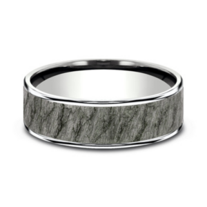 14K Gold and Tantalum 7.5mm – Rock Men’s Wedding Band Ammara Stone 17