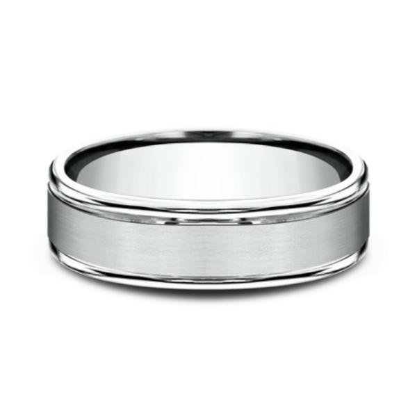 14K Gold 6mm - Rounded Satin Finish Men's Wedding Band - Image 9