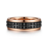 14K Gold and Black Ceramic 7mm – Men’s Wedding Band Gabriel 69