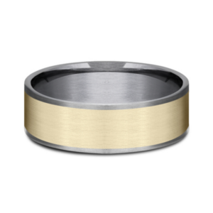 14K Gold and Tantalum 7.5mm - Satin Men's Wedding Band