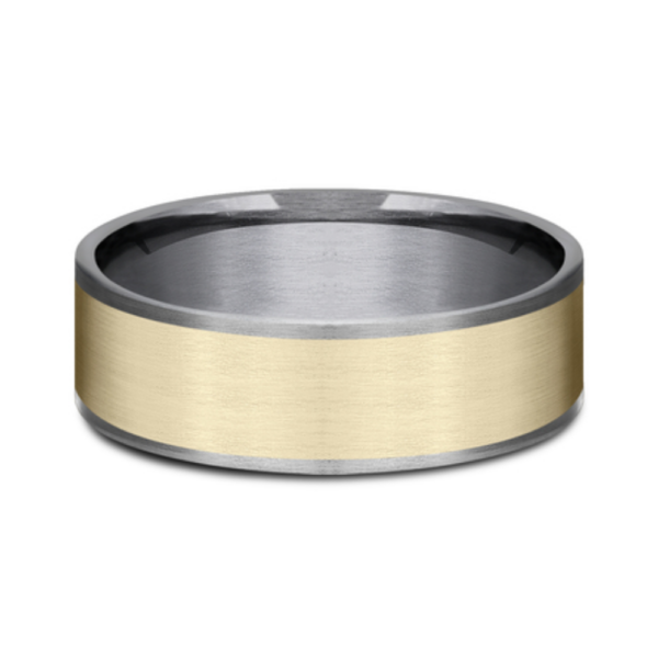 14K Gold and Tantalum 7.5mm - Satin Men's Wedding Band