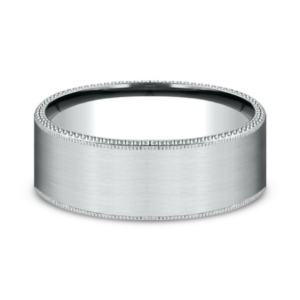 14K Gold 8mm - Satin Riveted Men's Wedding Band