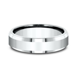 14K Gold 6.5mm - Polished Beveled Men's Wedding Band