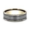 14K Gold and Tantalum 7.5mm – Satin Mokume Men’s Wedding Band Ammara Stone 28
