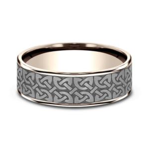 14K Gold and Tantalum 7.5mm - Celtic Men's Wedding Band
