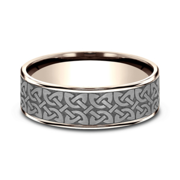 14K Gold and Tantalum 7.5mm - Celtic Men's Wedding Band