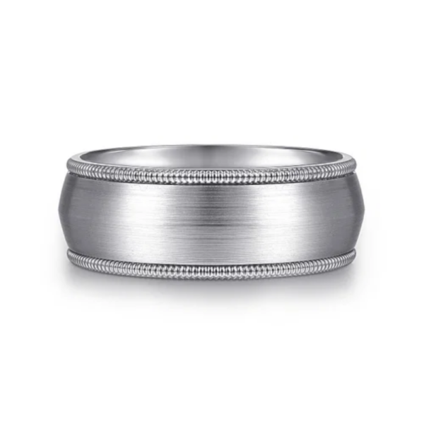 14K Two-Tone Gold 8mm - Satin Finish Men's Wedding Band - Image 9