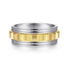 14K Two-Tone Gold 8mm – Grommet Inlay Men’s Wedding Band Gabriel 70