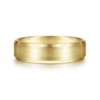 14K Gold 6mm – Satin Finish Beveled Edge Men’s Wedding Band Gabriel 71