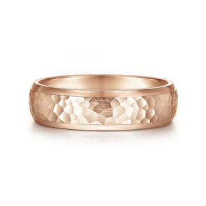 14K Gold 6mm – Hammered Finish Men’s Wedding Band Gabriel 22