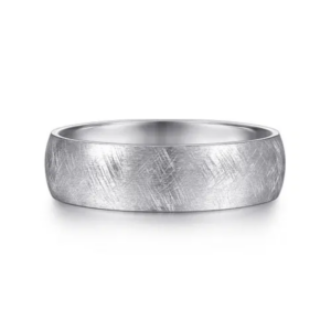 14K Gold 6mm - Diamond Brush Finish Men's Wedding Band