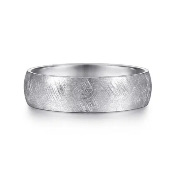 14K Gold 6mm - Diamond Brush Finish Men's Wedding Band