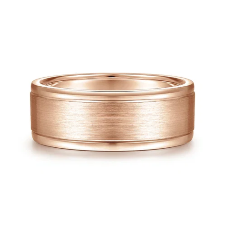 14K Gold 8mm – Satin Finish Men’s Wedding Band Gabriel 48