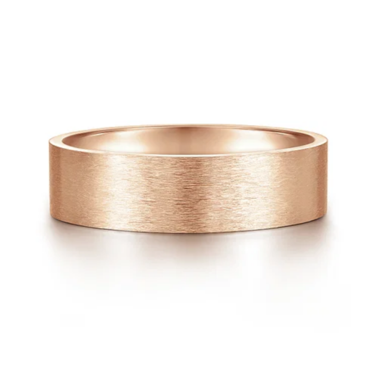 14K Gold 6mm – Horizontal Brush Men’s Wedding Band Gabriel 22
