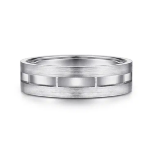 14K Gold 6mm – Brushed & Satin Interwoven Men’s Wedding Band Gabriel 44