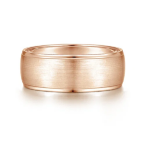 14K Gold 8mm - Satin Finish Men's Wedding Band