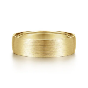 14K Gold 6mm - Satin Finish Men's Wedding Band
