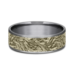 14K Gold and Tantalum 7.5mm - Lions Mane Men's Wedding Band