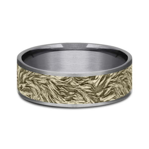 14K Gold and Tantalum 7.5mm - Lions Mane Men's Wedding Band