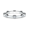 14K Gold Bezel Set Stationed Diamond Wedding Band Classic 28