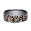 14K Gold and Tantalum 7.5mm – Skull Men’s Wedding Band Ammara Stone 34